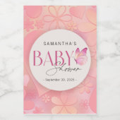 Ein kleiner Schmetterling ist auf dem Weg Baby Dus Weinetikett (Einzelnes Label)