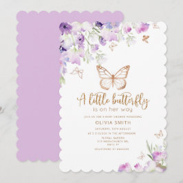 Ein kleiner Schmetterling ist auf dem Weg der Gold Einladung