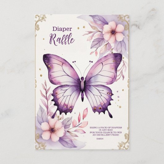 Ein kleiner Schmetterling ist auf dem Weg Diapper  Begleitkarte (Vorderseite)