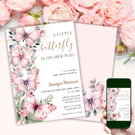 Ein kleiner Schmetterling ist auf dem Weg! Girl Ba Einladung