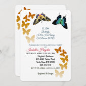 Ein kleiner Schmetterling ist auf dem Weg in die M Einladung (Vorne/Hinten)