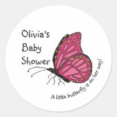 Ein kleiner Schmetterling ist auf dem Weg nach Ros Runder Aufkleber (Vorderseite)