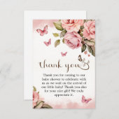 Ein kleiner Schmetterling ist auf dem Weg zur Baby Dankeskarte (Vorne/Hinten)