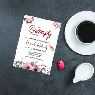 Ein kleiner Schmetterling ist auf dem Weg zur Baby Einladung