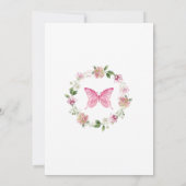 Ein kleiner Schmetterling ist auf dem Weg zur Baby Einladung (Rückseite)