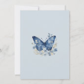 Ein kleiner Schmetterling ist auf dem Weg zur Baby Einladung (Rückseite)