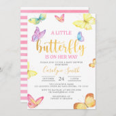 Ein kleiner Schmetterling ist auf dem Weg zur Gold Einladung (Vorne/Hinten)