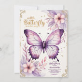 Ein kleiner Schmetterling ist auf dem Weg zur Gold Einladung (Vorderseite)