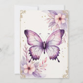 Ein kleiner Schmetterling ist auf dem Weg zur Gold Einladung (Rückseite)