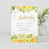 Ein kleiner Schmetterling ist auf dem Weg zur Gold Einladung (Stehend Vorderseite)