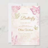 Ein kleiner Schmetterling ist auf dem Weg zur Gold Einladung (Vorderseite)