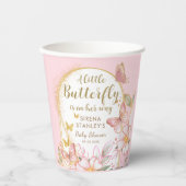 Ein kleiner Schmetterling ist auf dem Weg zur Mädc Pappbecher (Vorderseite)