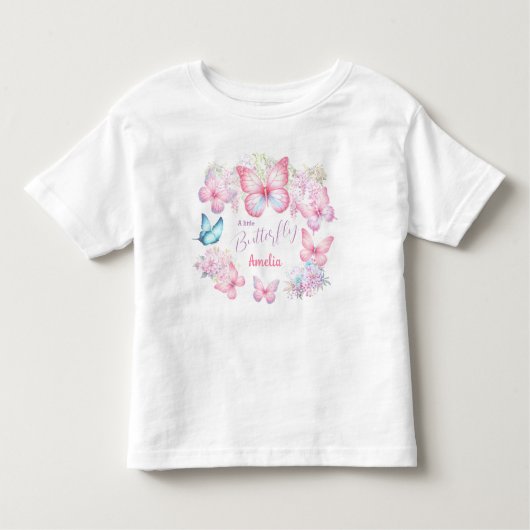 Ein kleiner Schmetterling rosa Lila Blumensommerna Kleinkind T-shirt (Vorderseite)