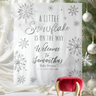 Ein Kleiner Schneeflocken-Winter-Baby-Shower-Hinte Wandteppich