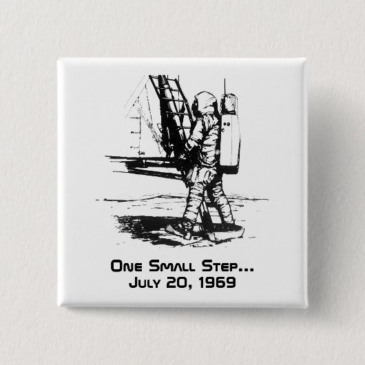 Ein kleiner Schritt Apollo 11 Mondlandung Button (Vorderseite)