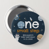 Ein kleiner Schritt für den Weltraum Erste Geburts Button (Vorne & Hinten)
