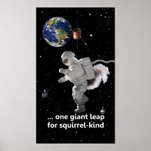 Ein kleiner Schritt für Eichhörnchen Poster