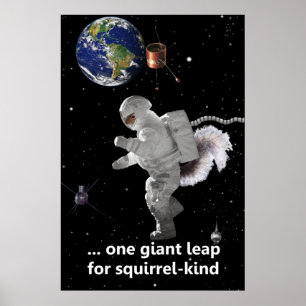Ein kleiner Schritt für Eichhörnchen Poster