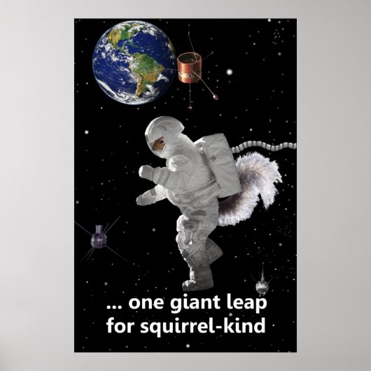 Ein kleiner Schritt für Eichhörnchen Poster (Vorne)
