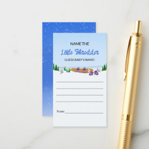 Ein kleiner Shredder Snowboard Baby-Name-Vermutung Begleitkarte