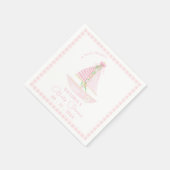 Ein kleiner Skipper Pink Kariert moderne Babydusch Serviette (Ecke)