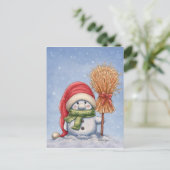Ein kleiner Snowman Postkarte (Stehend Vorderseite)