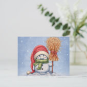 Ein kleiner Snowman Postkarte (Stehend Vorderseite)
