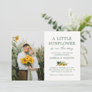 Ein kleiner Sonnenblumen-Baby-Shower-Boho-Strauß Einladung