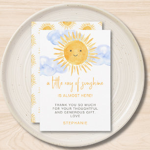 Ein kleiner Sonnenschein Baby Shower Dankeskarte