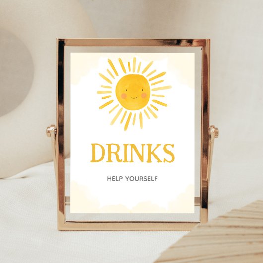 Ein kleiner Sonnenstrahl Getränke Schild
