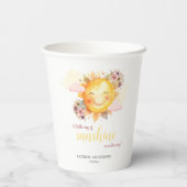 Ein kleiner Sonnenstrahl ist auf dem Weg Boho Girl Pappbecher (Rückseite)