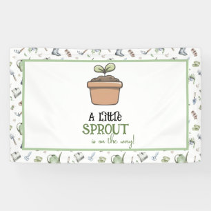 Ein kleiner Spross ist auf dem Weg Baby Shower Ban Banner