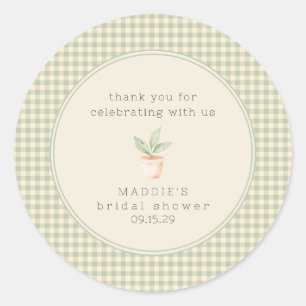 Ein kleiner Spross ist auf dem Weg Baby Shower Runder Aufkleber