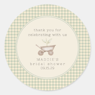 Ein kleiner Spross ist auf dem Weg Baby Shower Runder Aufkleber