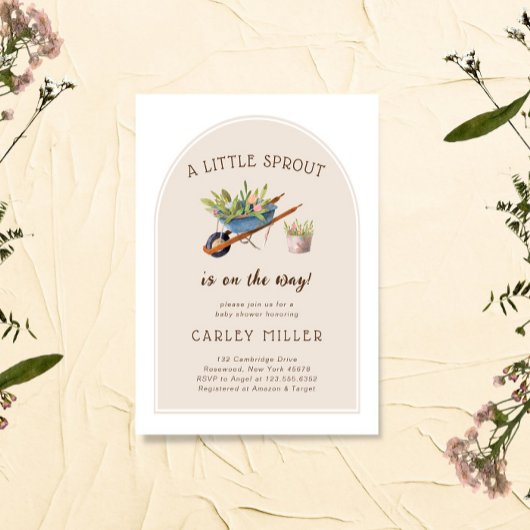 Ein kleiner Sprout ist auf dem Weg Baby Dusche Einladung