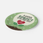 Ein kleiner Sprout ist auf dem Weg Baby Dusche Pappteller (Schrägansicht)