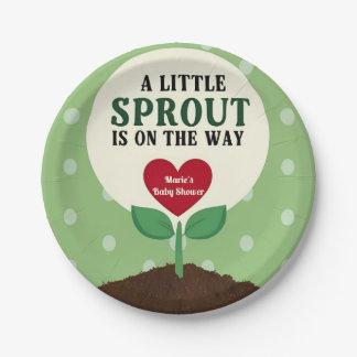 Ein kleiner Sprout ist auf dem Weg Baby Dusche Pappteller