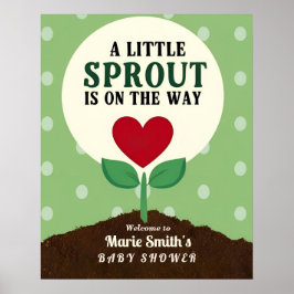 Ein kleiner Sprout ist auf dem Weg Baby Dusche Wil Poster