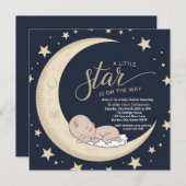 Ein kleiner Star ist unterwegs, Celestial Baby Sho Einladung (Vorne/Hinten)
