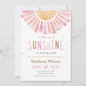 Ein kleiner Strahl der Sunshine Boho Babydusche Einladung (Vorderseite)