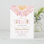 Ein kleiner Strahl der Sunshine Boho Babydusche Einladung (Stehend Vorderseite)