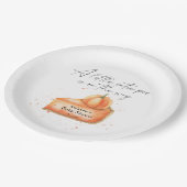 "Ein kleiner Süsse-Kuchen ist unterwegs" Babydusch Pappteller (Schrägansicht)