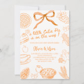 Ein kleiner Süsse Pie ist auf dem Way Baby Shower  Einladung (Vorderseite)