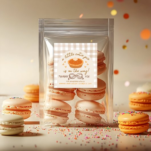 Ein kleiner Süsse Pie ist unterwegs - Großer Aufkl Quadratischer Aufkleber