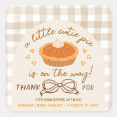 Ein kleiner Süsse Pie ist unterwegs - Kleiner Aufk Quadratischer Aufkleber (Vorderseite)