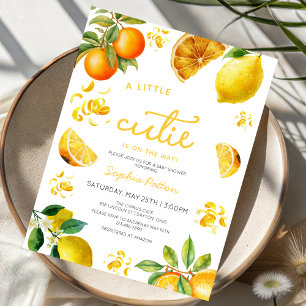 ein kleiner Süßer Aquarell orange Zitrone Citrusfr Einladung