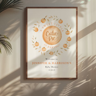 Ein kleiner süßer Pie backt   Babyparty Poster