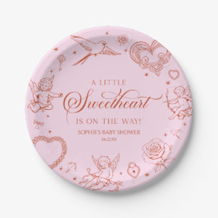 Ein kleiner süßer Valentinstag-Baby-Shower Pappteller