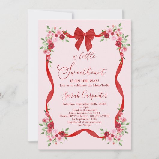 Ein kleiner Sweetheart ist unterwegs Einladung (Vorderseite)