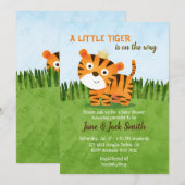Ein kleiner Tiger ist unterwegs | Babyparty Einladung (Vorne/Hinten)
